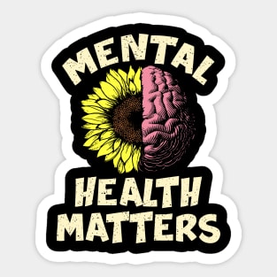 Mental Health Matters Gift Human Brain Illness Awareness Sticker